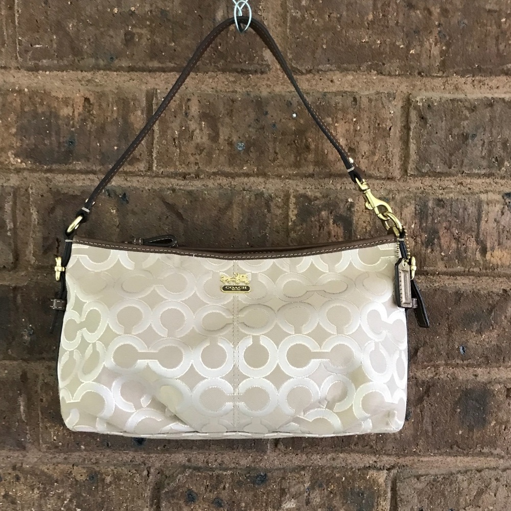 Coach cream/gold mini bag